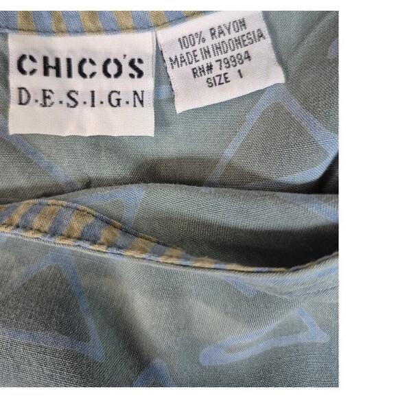 80s VTG Chico's Design Rayon Sleeveless Maxi Dress Green/Blue Ombre 1( S) - Picture 5 of 5